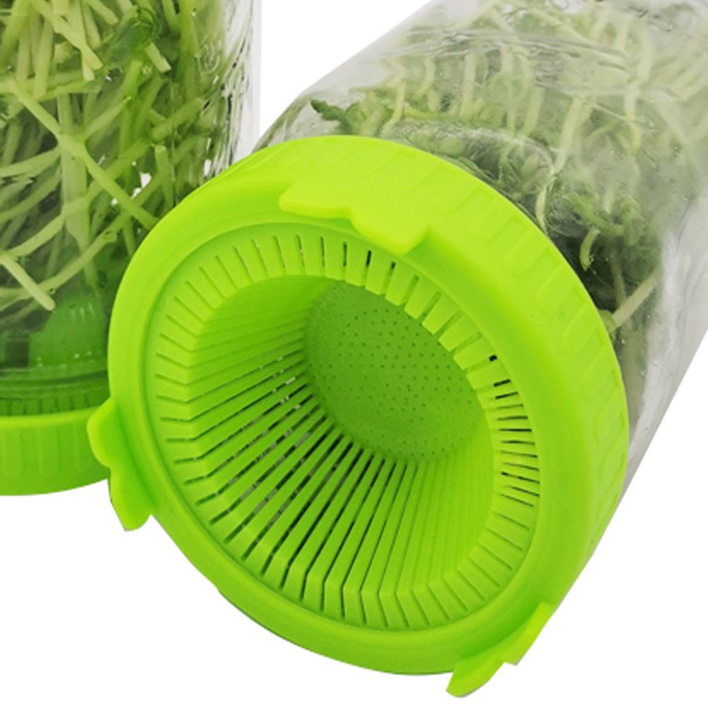 4Pcs Easy Rinse and Drain Plastic Sprouting Lids for Wide Mouth Jars