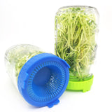 4Pcs Easy Rinse and Drain Plastic Sprouting Lids for Wide Mouth Jars - Close-Up Angle