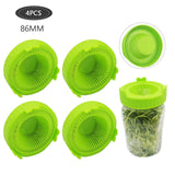 4Pcs Easy Rinse and Drain Plastic Sprouting Lids for Wide Mouth Jars