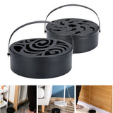 Iron Mosquito Coil Holder Hollow Mosquito Coil Box Round Incense with Handle
