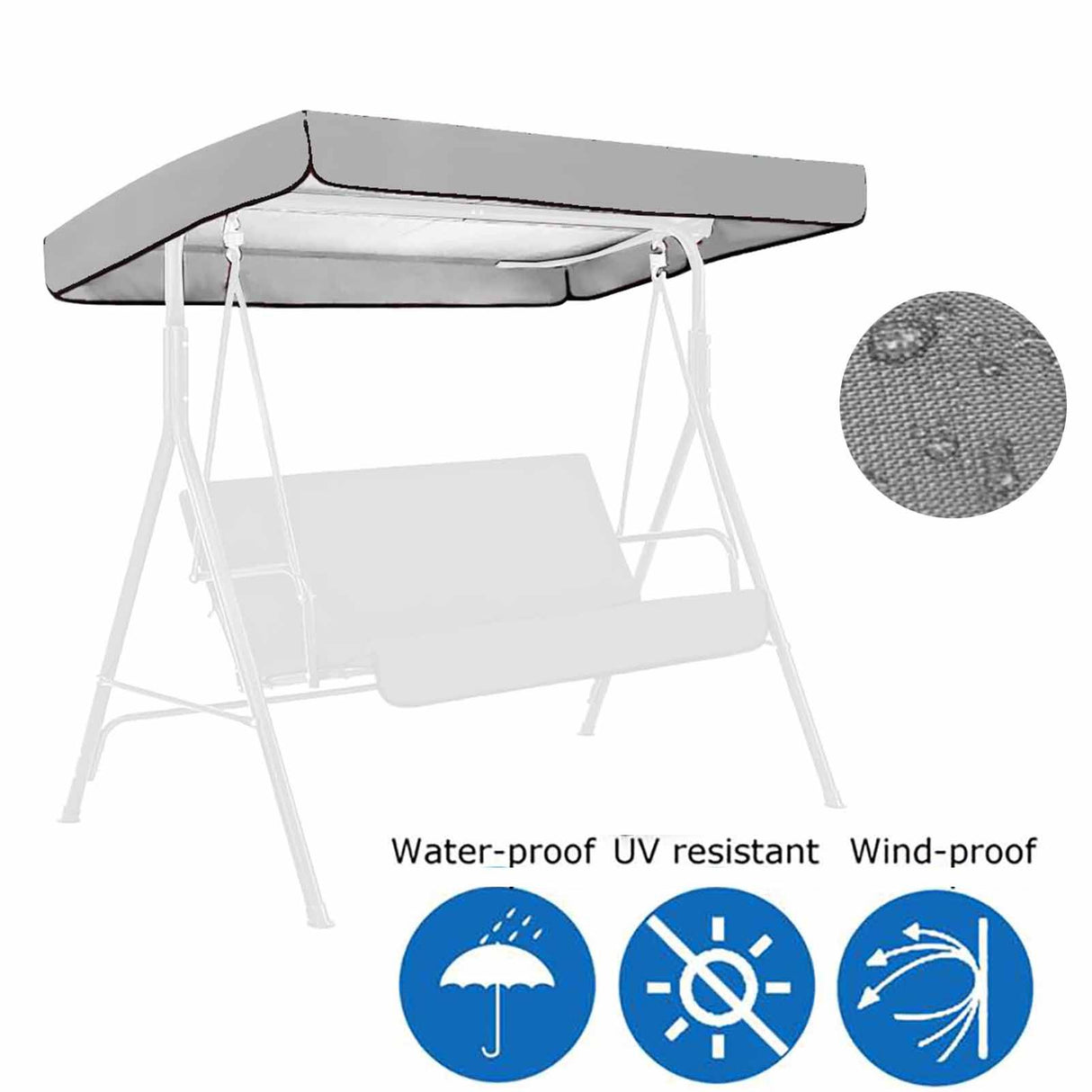 Waterproof Swing Canopy Garden Chair Tent Porch Top Cover Swing Roof