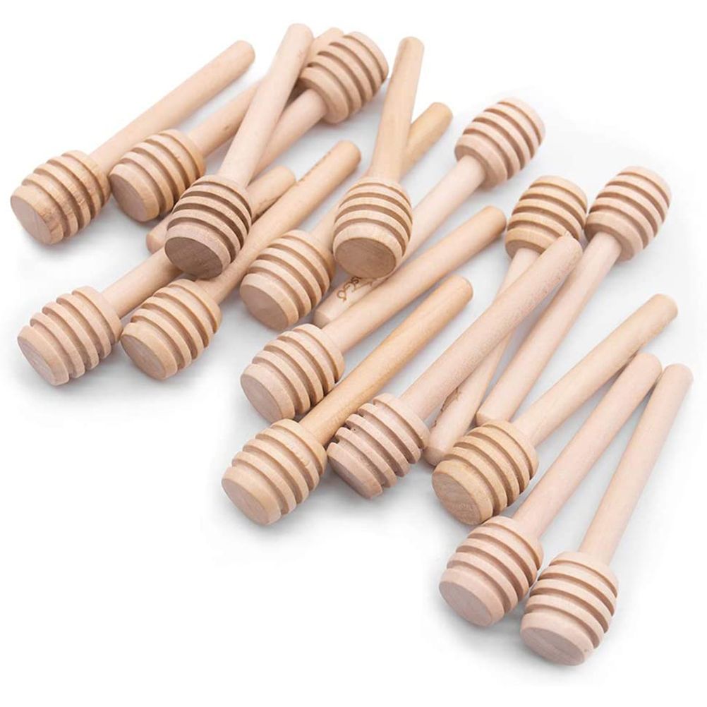 50pcs Honeycomb Stick 8cm Mini Wooden Honey Dipper Sticks Honey Stirrer Honey Wand for Honey Coffee Jam Kitchen Gadgets
