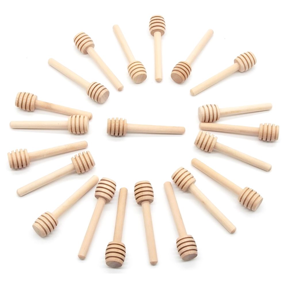 50pcs Honeycomb Stick 8cm Mini Wooden Honey Dipper Sticks Honey Stirrer Honey Wand for Honey Coffee Jam Kitchen Gadgets
