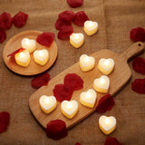 24 Pcs Heart Shape LED Candles Tea Light Romantic Love LED Candles for Valentine s Day Wedding Table Decor - Rear View