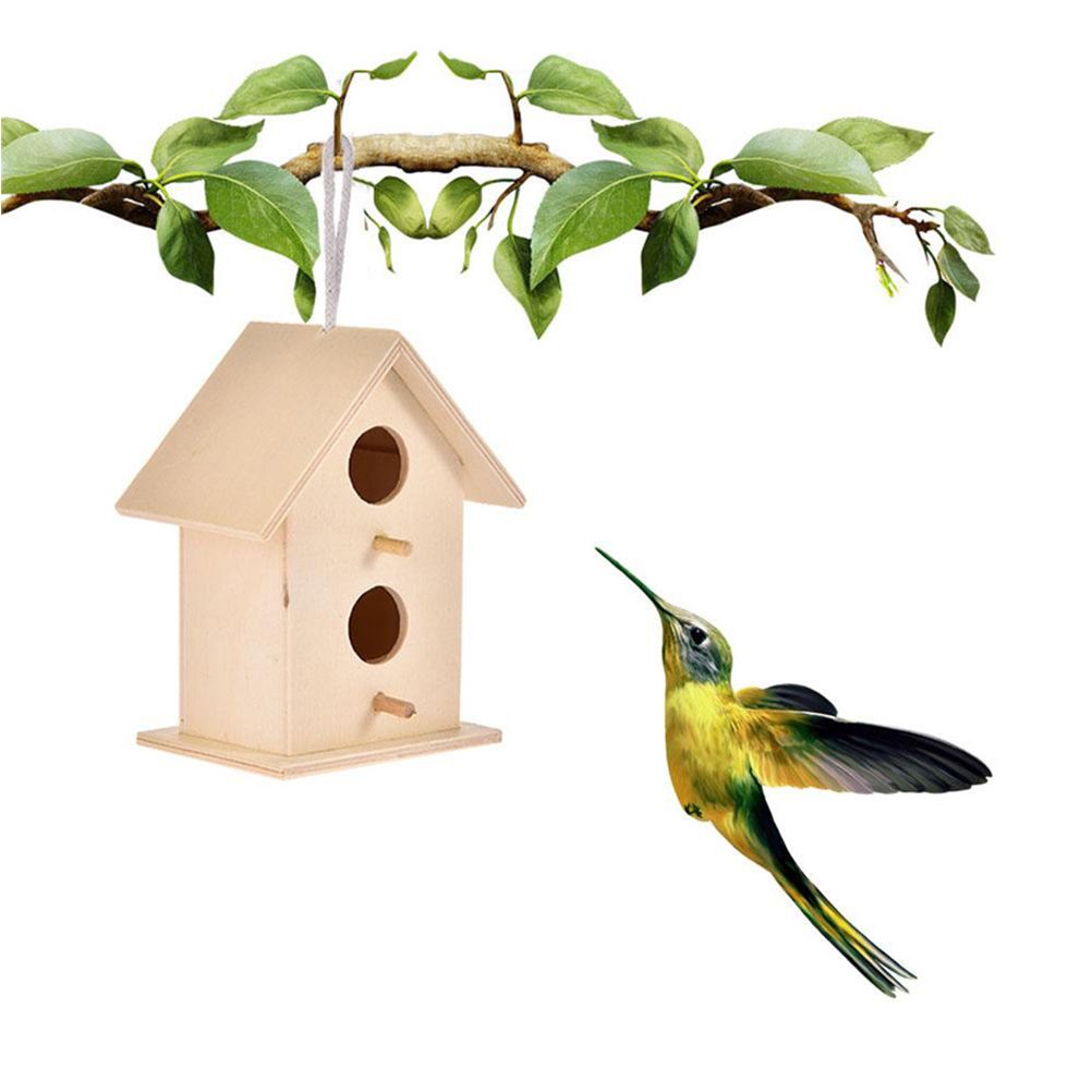Wooden Bird House Hanging Nesting Box Birdhouse for Outdoor Garden Decorations