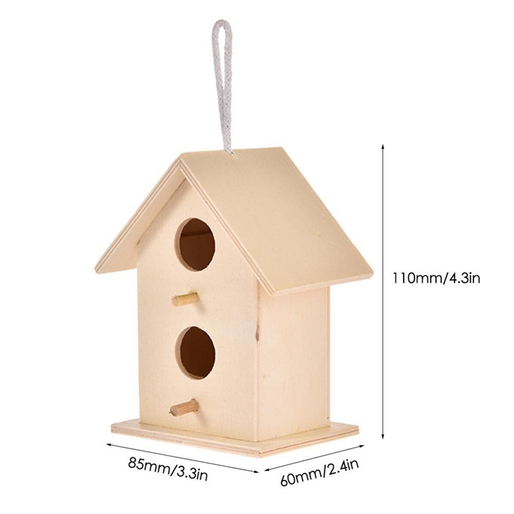Wooden Bird House Hanging Nesting Box Birdhouse for Outdoor Garden Decorations