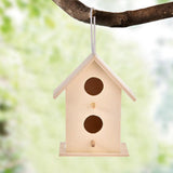 Wooden Bird House Hanging Nesting Box Birdhouse for Outdoor Garden Decorations - Low Angle
