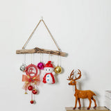 Unique Natural Driftwood Branches Wall Hanging Jewelry Organizers with 5 Hook Necklace Earrings Display
