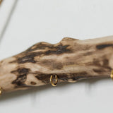 Unique Natural Driftwood Branches Wall Hanging Jewelry Organizers with 5 Hook Necklace Earrings Display