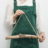 Unique Natural Driftwood Branches Wall Hanging Jewelry Organizers with 5 Hook Necklace Earrings Display - Close-Up Angle