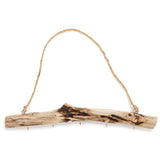 Unique Natural Driftwood Branches Wall Hanging Jewelry Organizers with 5 Hook Necklace Earrings Display - Low Angle