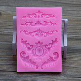 DIY 3D Sculpted Flower Baroque Scroll Silicone Mold Fondant Mold Cupcake Cake Decoration Tool - 45-Degree Angle