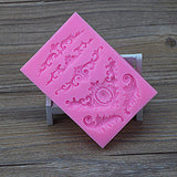 DIY 3D Sculpted Flower Baroque Scroll Silicone Mold Fondant Mold Cupcake Cake Decoration Tool - Rear View