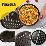 Non Stick Pizza Pan Pizza Tray Round Pizza Baking Tray Strong Baking Tool - Low Angle