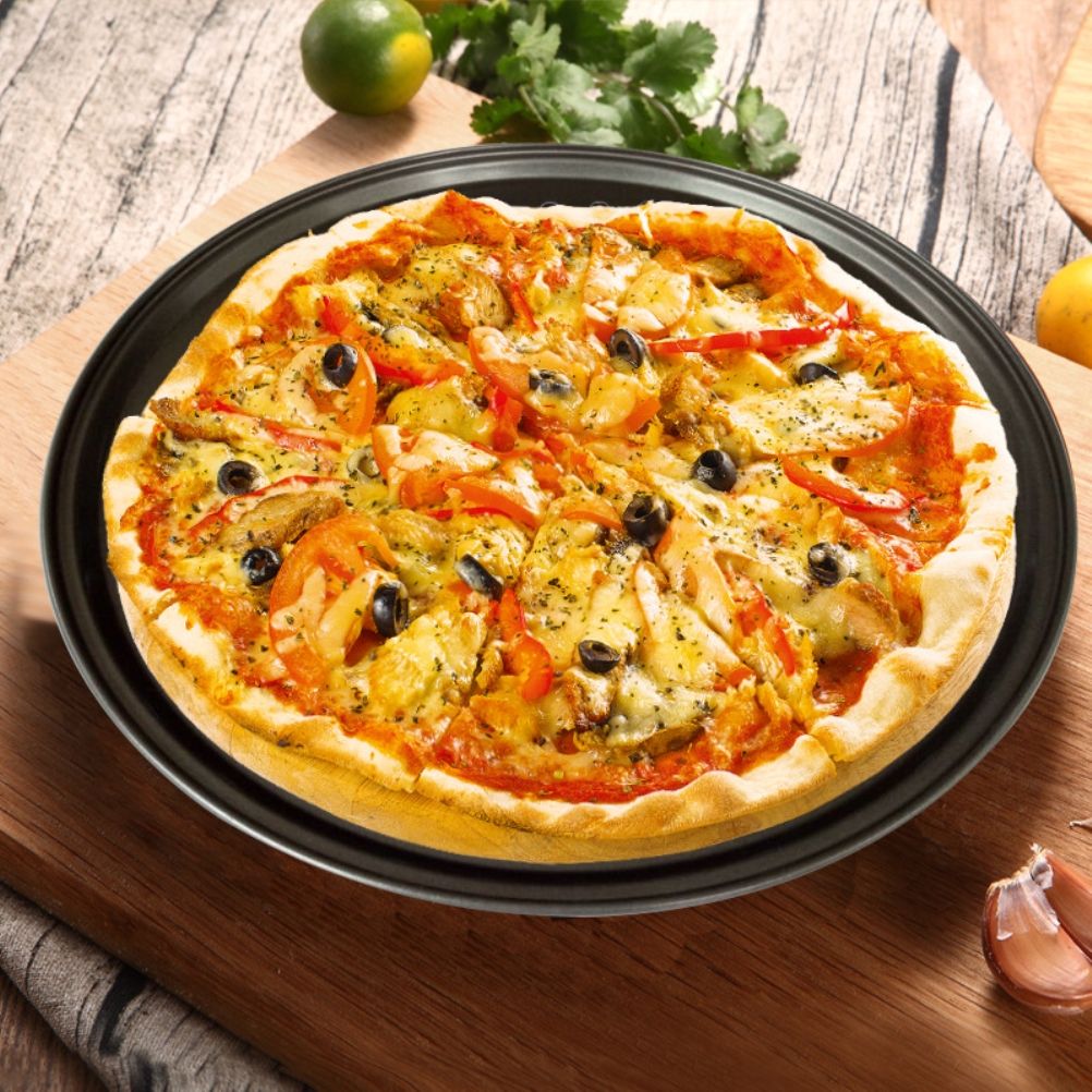 Non Stick Pizza Pan Pizza Tray Round Pizza Baking Tray Strong Baking Tool