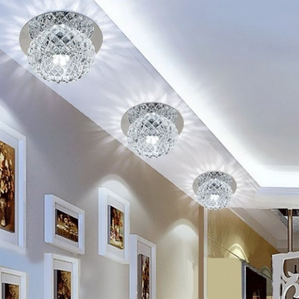 5W Modern Crystal LED Ceiling Light Fixture Mounted LED Ceiling Lights Home Hall Walkway Light