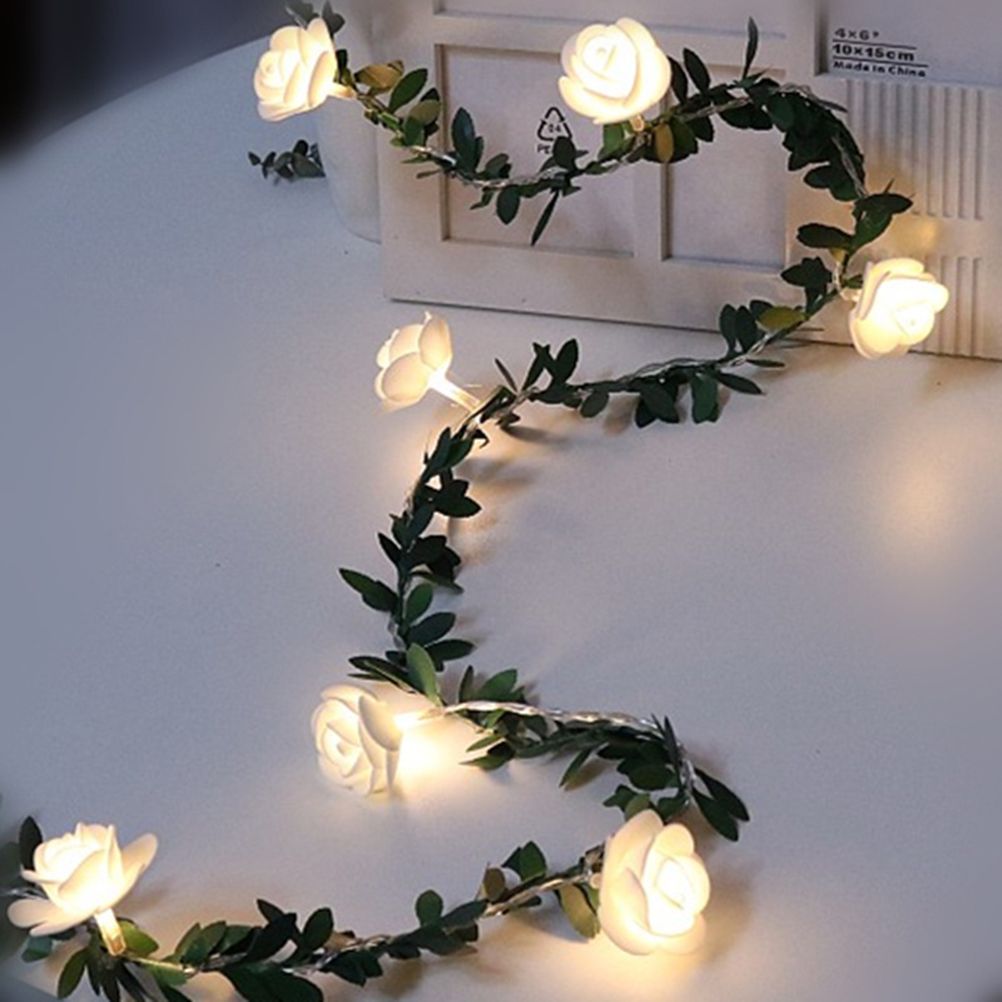 3Meter 20Leds Rose Flower LED Christmas Garland Fairy String Lights Battery Powered Outdoor Wedding Garden Party Decoration