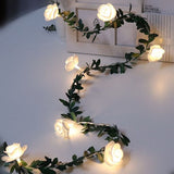3Meter 20Leds Rose Flower LED Christmas Garland Fairy String Lights Battery Powered Outdoor Wedding Garden Party Decoration