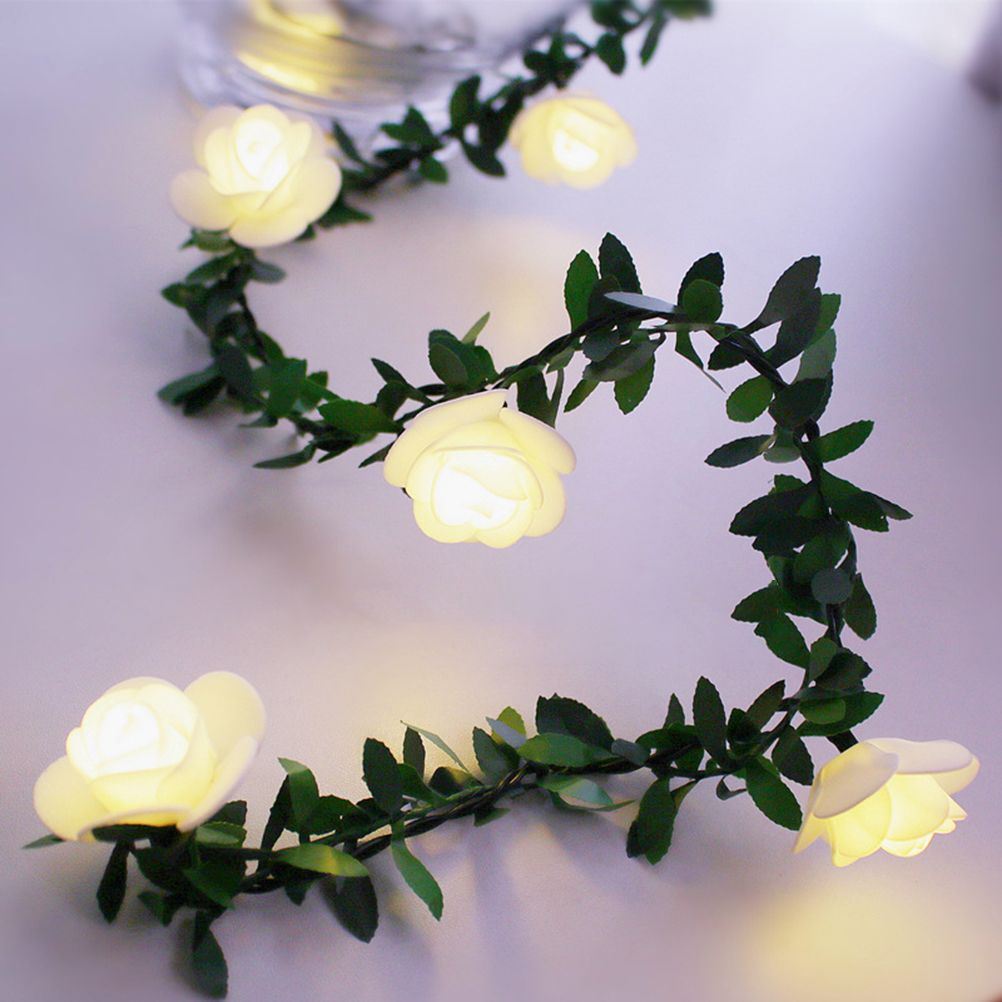 3Meter 20Leds Rose Flower LED Christmas Garland Fairy String Lights Battery Powered Outdoor Wedding Garden Party Decoration