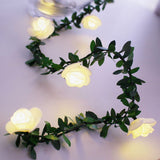 3Meter 20Leds Rose Flower LED Christmas Garland Fairy String Lights Battery Powered Outdoor Wedding Garden Party Decoration - Front View