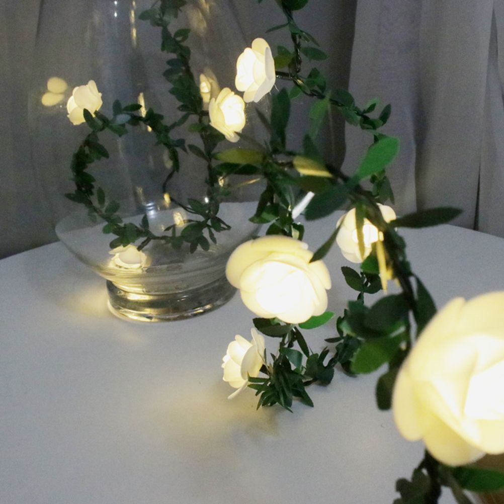 3Meter 20Leds Rose Flower LED Christmas Garland Fairy String Lights Battery Powered Outdoor Wedding Garden Party Decoration