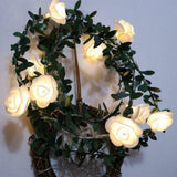 3Meter 20Leds Rose Flower LED Christmas Garland Fairy String Lights Battery Powered Outdoor Wedding Garden Party Decoration - 45-Degree Angle