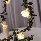 3Meter 20Leds Rose Flower LED Christmas Garland Fairy String Lights Battery Powered Outdoor Wedding Garden Party Decoration - Rear View