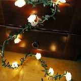 3Meter 20Leds Rose Flower LED Christmas Garland Fairy String Lights Battery Powered Outdoor Wedding Garden Party Decoration - Low Angle