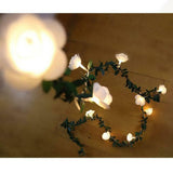 3Meter 20Leds Rose Flower LED Christmas Garland Fairy String Lights Battery Powered Outdoor Wedding Garden Party Decoration