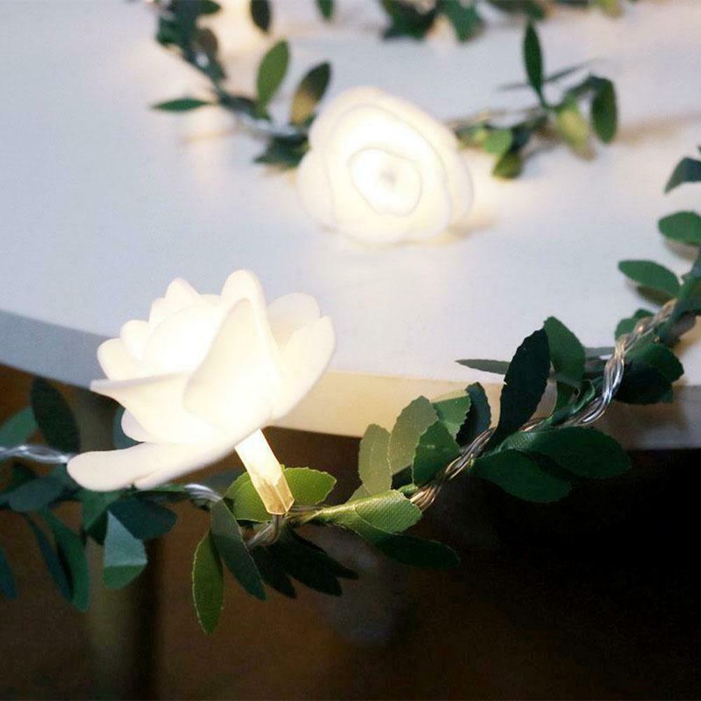 3Meter 20Leds Rose Flower LED Christmas Garland Fairy String Lights Battery Powered Outdoor Wedding Garden Party Decoration
