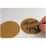 500Pcs Kraft Paper Labels Round Self Adhesive Stickers Baking Bag Labels - Top-Down View