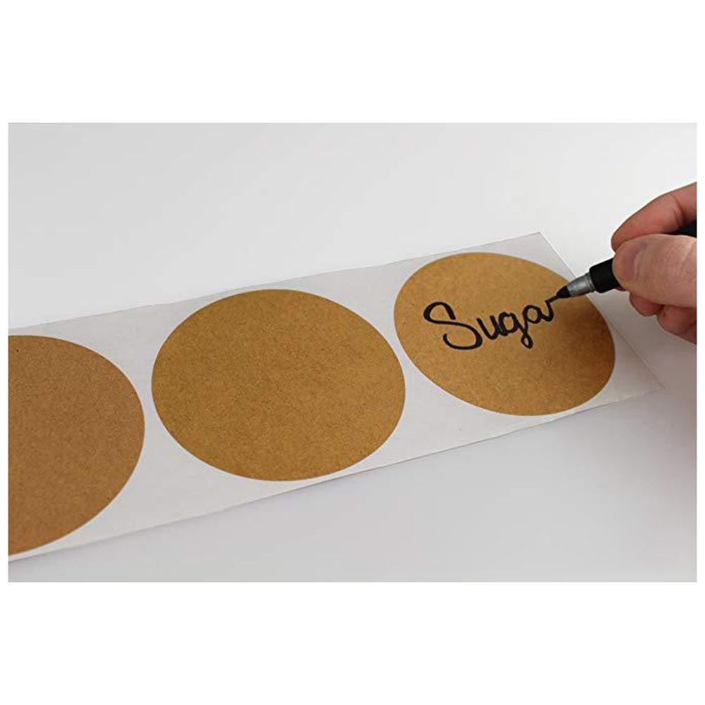 500Pcs Kraft Paper Labels Round Self Adhesive Stickers Baking Bag Labels