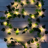 Artificial Plants LED String Light Green Leaf Vine Battery Operated Fairy String Lights for Home Wedding Decor