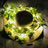 Artificial Plants LED String Light Green Leaf Vine Battery Operated Fairy String Lights for Home Wedding Decor