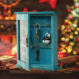 Key Organizer Wooden Key Cabinet Wall Box Beautiful Durable Retro Acrylic Door Key Storage Box - Front View