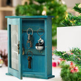 Key Organizer Wooden Key Cabinet Wall Box Beautiful Durable Retro Acrylic Door Key Storage Box