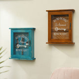 Key Organizer Wooden Key Cabinet Wall Box Beautiful Durable Retro Acrylic Door Key Storage Box - 45-Degree Angle
