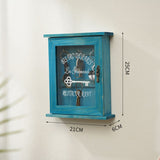Key Organizer Wooden Key Cabinet Wall Box Beautiful Durable Retro Acrylic Door Key Storage Box