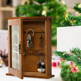 Key Organizer Wooden Key Cabinet Wall Box Beautiful Durable Retro Acrylic Door Key Storage Box - Front View