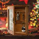 Key Organizer Wooden Key Cabinet Wall Box Beautiful Durable Retro Acrylic Door Key Storage Box - Side View