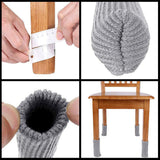 16Pcs Chair Covers High Elastic Non Slip Chair Leg Feet Covers Covers Knitting Furniture Covers Chair Leg Floor Protectors - Close-Up Angle
