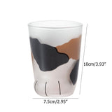 1 Pcs Cute Cat Paws Glass Tiger Paws Mug Office Coffee Mug Breakfast Milk Glass Cup Gift - Front View
