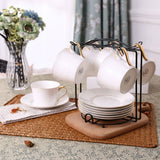 Tea Cups Display Stand Anti Rust Cups Holder Stainless Steel Drying Rack for Cups Dishes - Side View