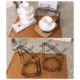 Tea Cups Display Stand Anti Rust Cups Holder Stainless Steel Drying Rack for Cups Dishes