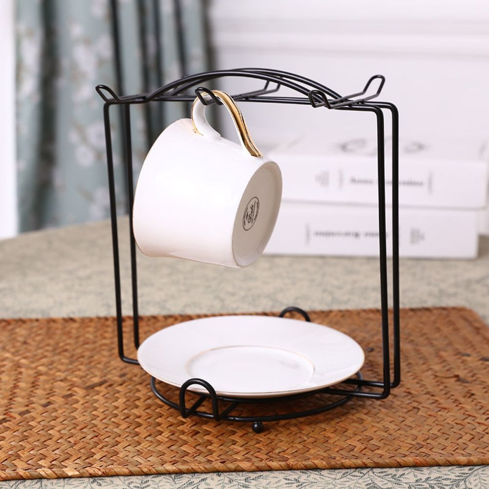 Tea Cups Display Stand Anti Rust Cups Holder Stainless Steel Drying Rack for Cups Dishes