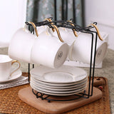 Tea Cups Display Stand Anti Rust Cups Holder Stainless Steel Drying Rack for Cups Dishes
