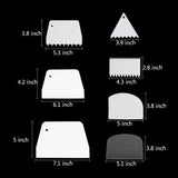 7Pcs Plastic Cake Edge Scrappers Cutters Smoother Tool Set Dough Scraper Cake Scraper for Baking Cake - Front View