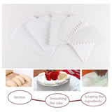 7Pcs Plastic Cake Edge Scrappers Cutters Smoother Tool Set Dough Scraper Cake Scraper for Baking Cake - Top-Down View