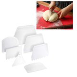 7Pcs Plastic Cake Edge Scrappers Cutters Smoother Tool Set Dough Scraper Cake Scraper for Baking Cake