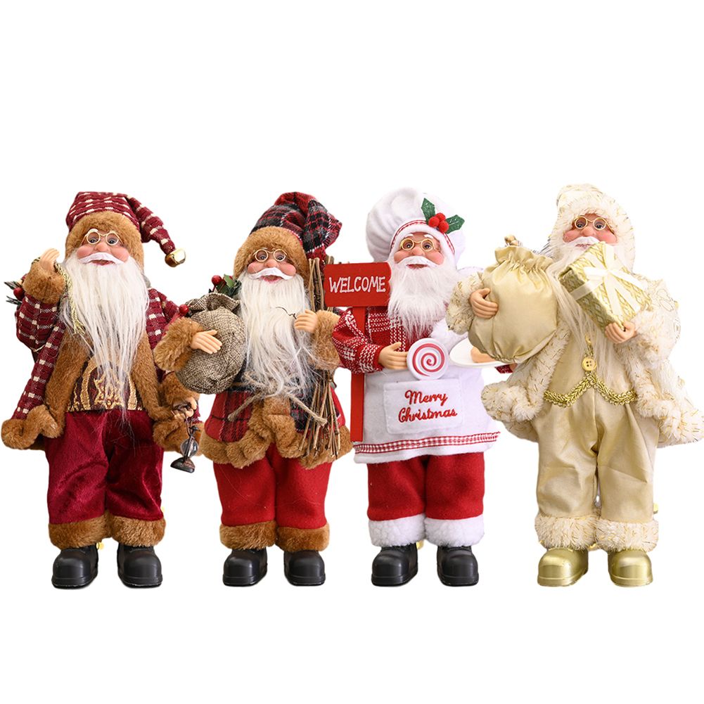 Christmas Santa Claus Decoration Desktop Santa Claus Figure Lifelike Santa Doll Home Ornament For Home Office
